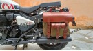 Fit For Royal Enfield Shotgun 650 Canvas and Leather Pannier Bags With Mounting - SPAREZO